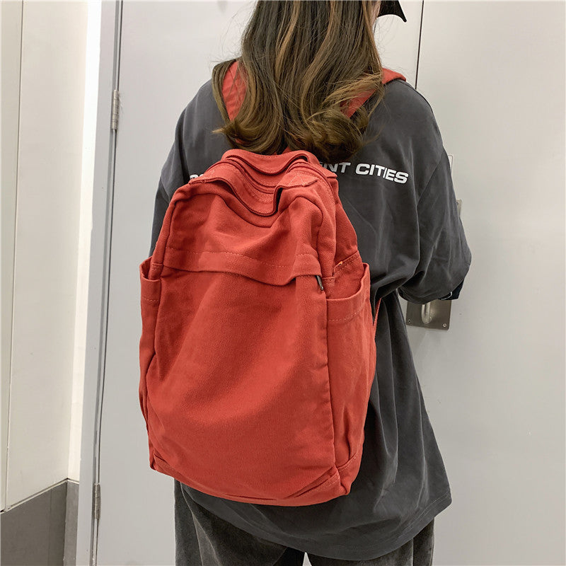washed canvas backpack, view 7 - MRSLM