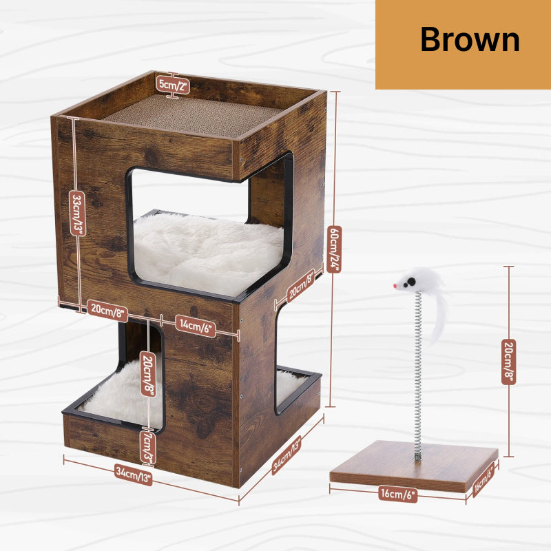 two-piece cat bed set with teaser, view 2 - MRSLM