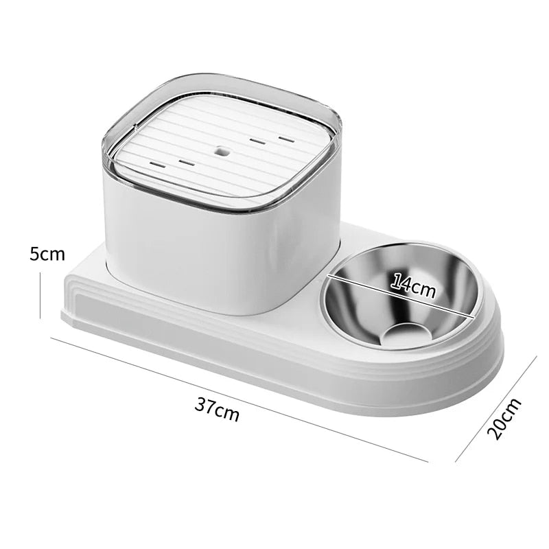 cat water fountain and feeder, view 5 - MRSLM