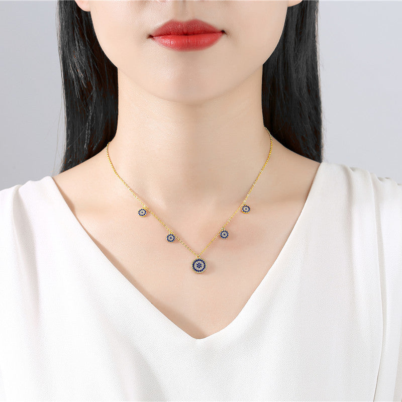 silver demon eye necklace - MRSLM