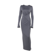 women's gray high waist dress, view 3 - MRSLM
