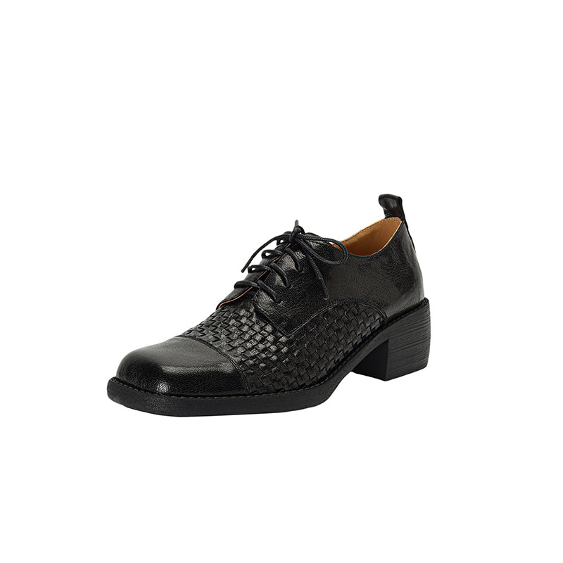 women's lace-up leather heels, view 3 - MRSLM