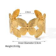 gold butterfly bracelet, view 8 - MRSLM