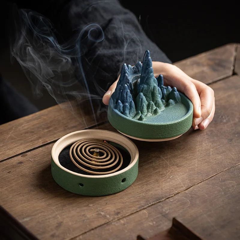 ceramic backflow incense burner, view 4 - MRSLM