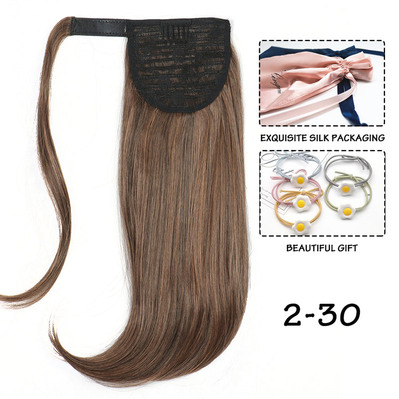 synthetic straight wraparound ponytail, view 20 - MRSLM