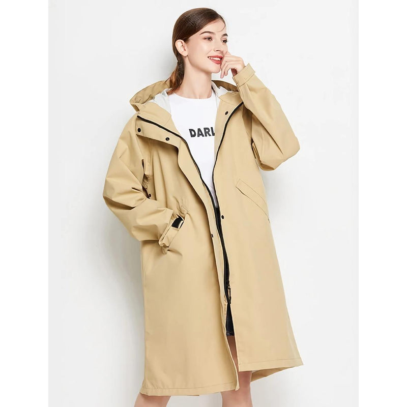 women's waterproof hooded rain jacket, view 5 - MRSLM