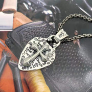Graffiti cross pendant necklace, view 6 - MRSLM
