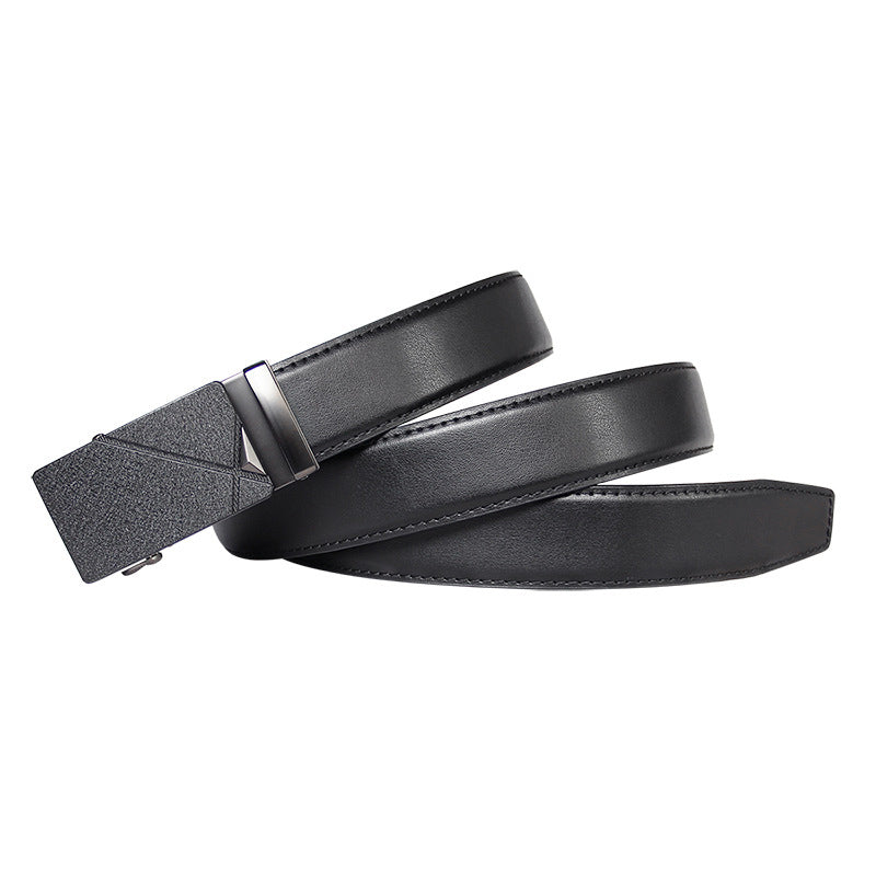 men's automatic buckle leather belt, view 3 - MRSLM