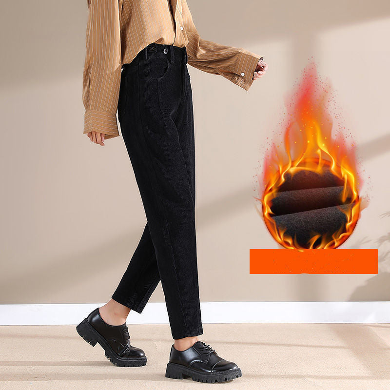 Women's high-waist corduroy harem pants, view 14 - MRSLM
