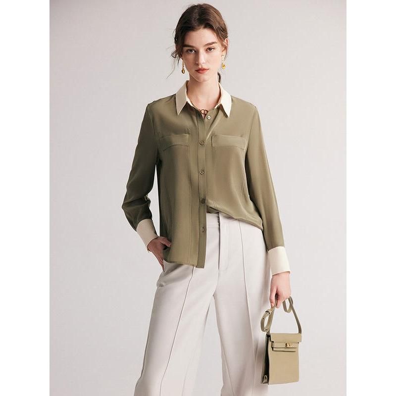 women's silk dress shirt, view 6 - MRSLM