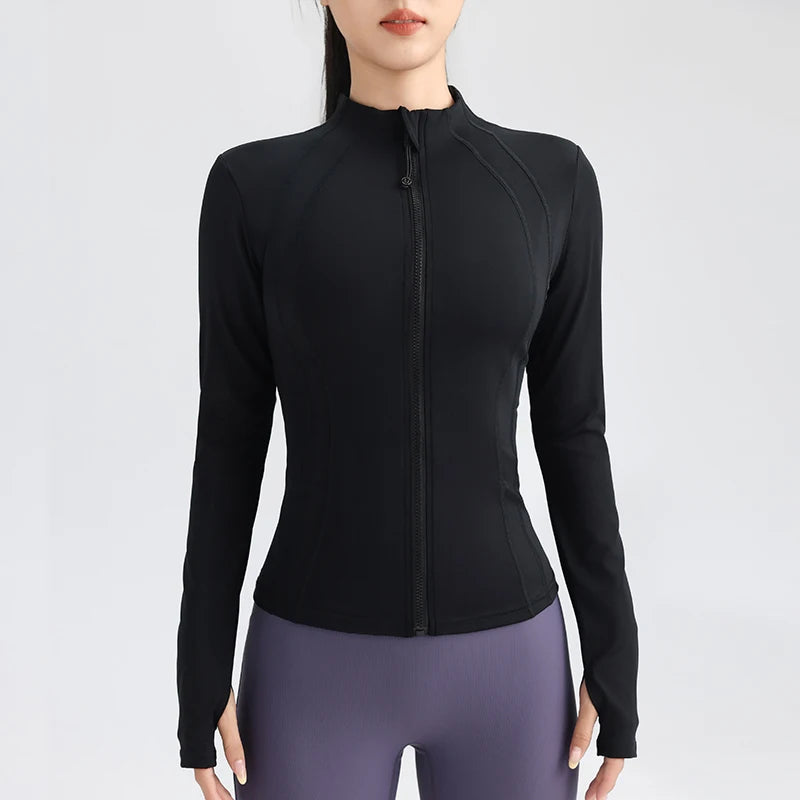women's full zip running jacket, view 5 - MRSLM