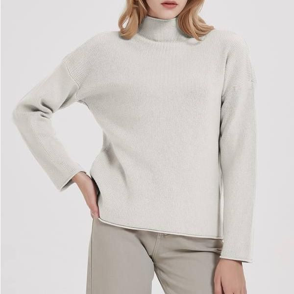 women's knitted turtleneck pullover, view 5 - MRSLM