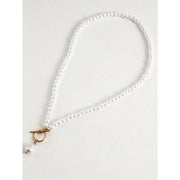 imitation pearl heart pendant necklace, view 8 - MRSLM