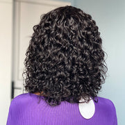 water wave human hair wig with bangs, view 4 - MRSLM