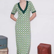 green plaid knitted dress - MRSLM