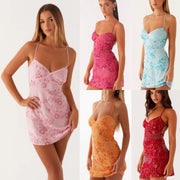 Women's sequin embroidered backless dress - MRSLM