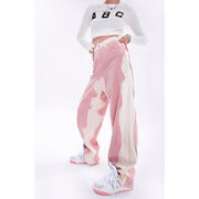 high waist wide leg pink denim jeans, view 2 - MRSLM