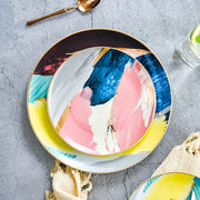 colorful cloud ceramic dinnerware set with gold inlay - MRSLM