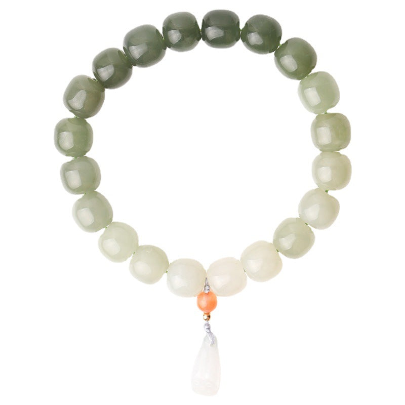 jadeite lotus bead bracelet, view 5 - MRSLM