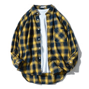 Men's loose plaid shirt jacket, view 8 - MRSLM