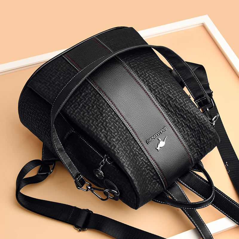 soft PU leather backpack, view 6 - MRSLM