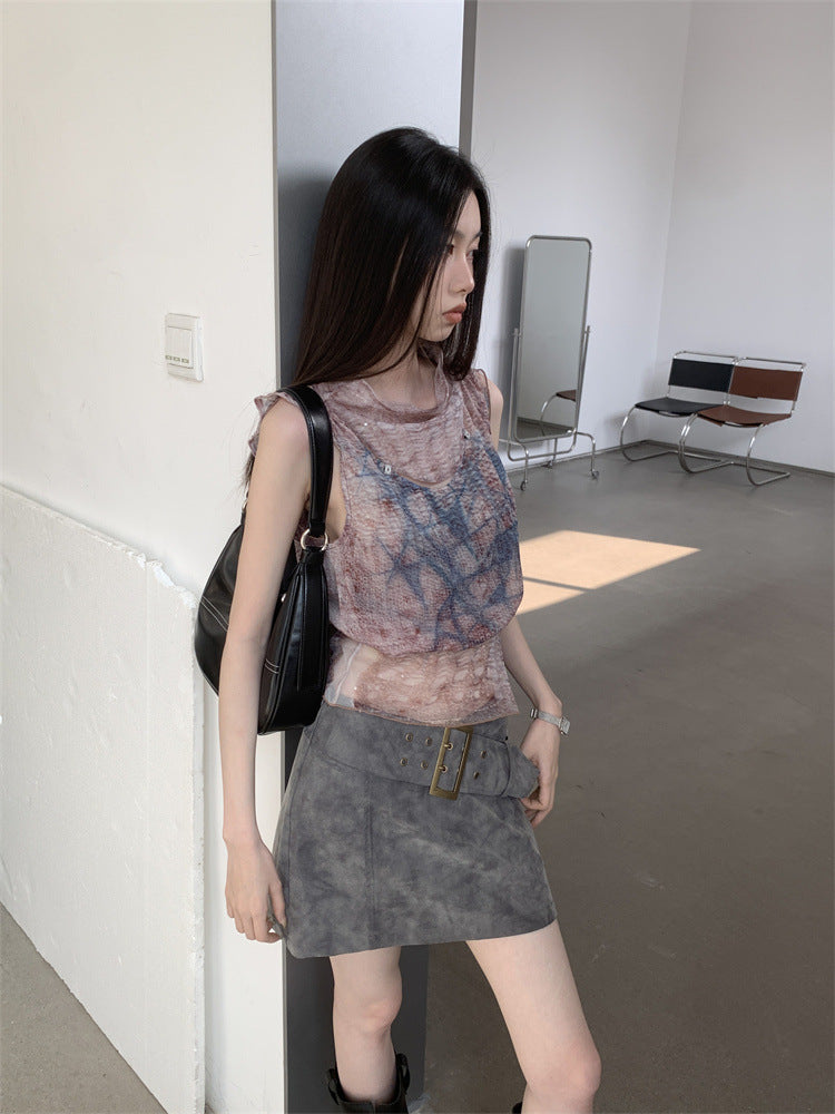 High Waist Short Skirt A- Line Skirt Suit For Women