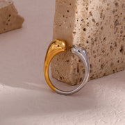 waterdrop open-end stainless steel ring, view 4 - MRSLM