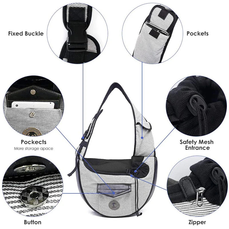 adjustable dog sling carrier, view 4 - MRSLM