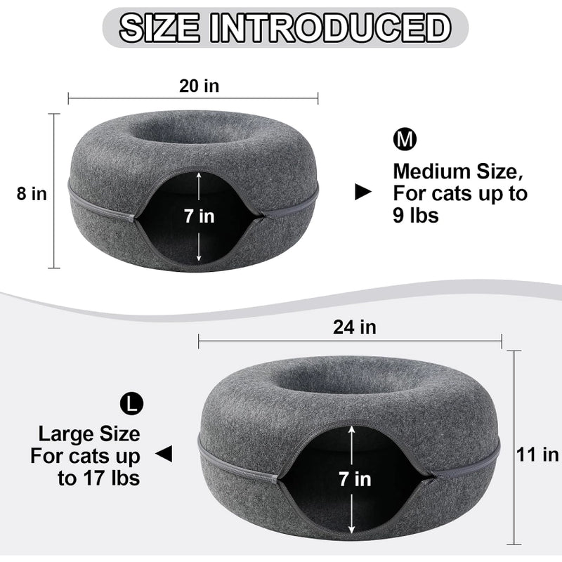 Donut cat bed and tunnel, view 8 - MRSLM