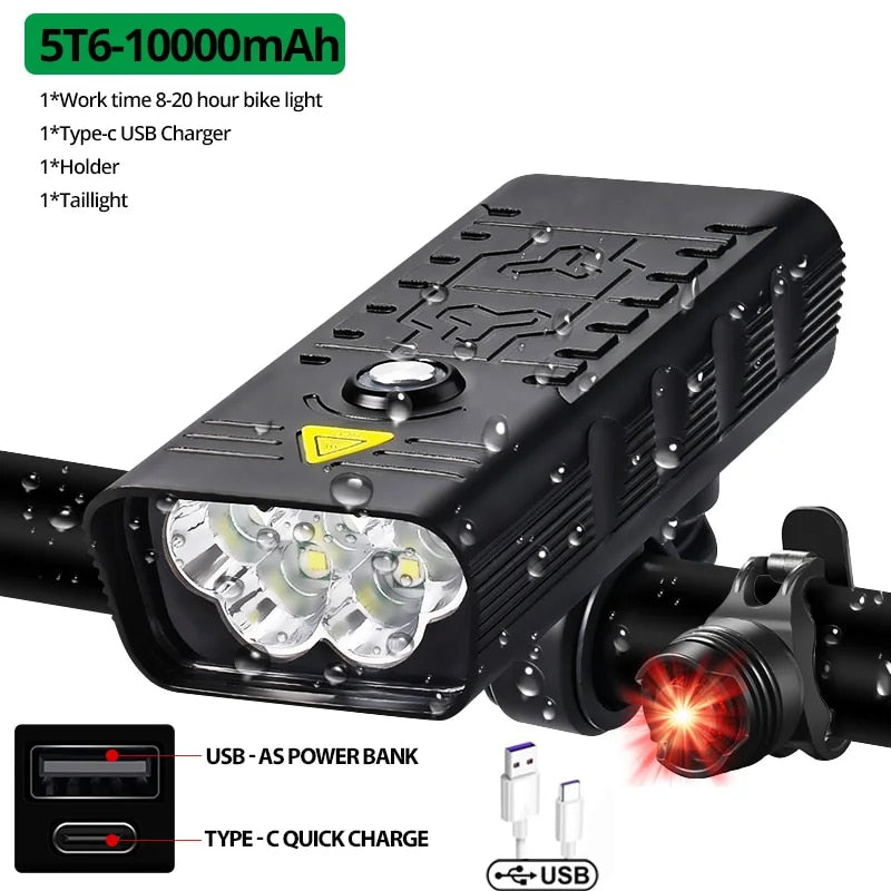 ultrabright 5000 lumens usb rechargeable bike light, view 5 - MRSLM