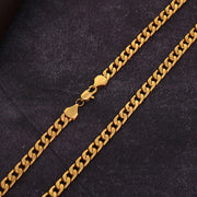 Men's gold plated chain necklace, view 8 - MRSLM