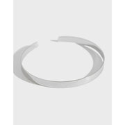 s925 sterling silver glossy bangle, view 3 - MRSLM