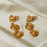 gold plated pendant earrings, view 5 - MRSLM