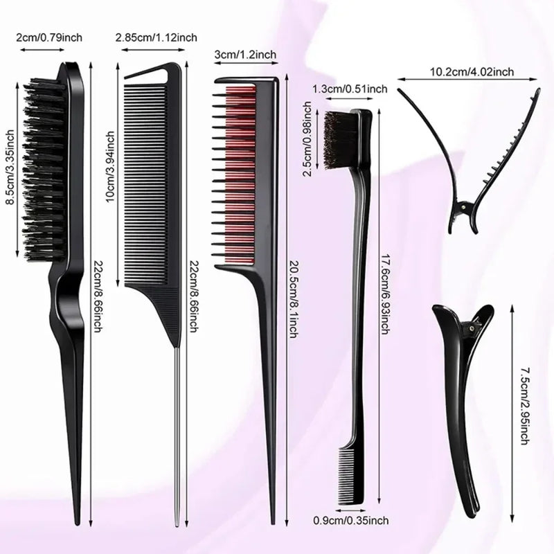 9-piece hair styling comb set, view 7 - MRSLM
