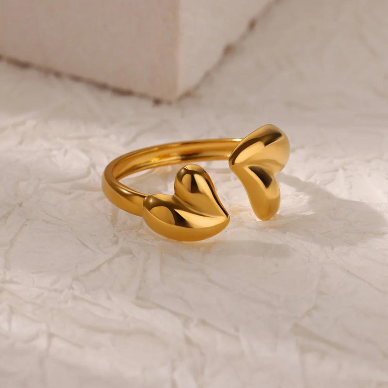 heart stainless steel adjustable ring - MRSLM
