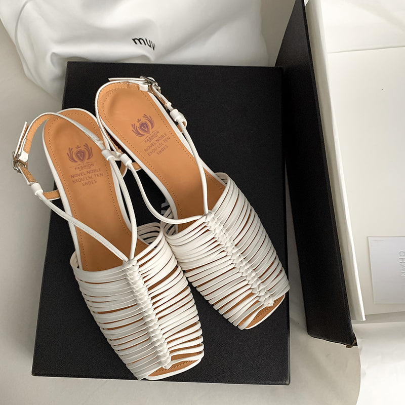 high heel leather-lined sandals, view 10 - MRSLM