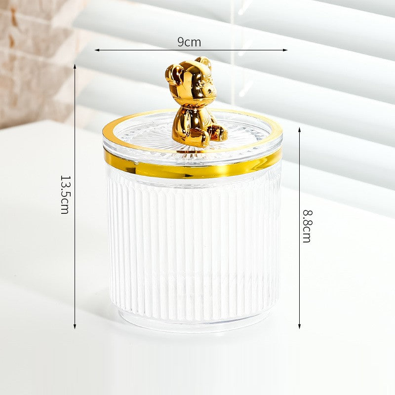 Luxury acrylic cotton pad and swab organizer, view 3 - MRSLM