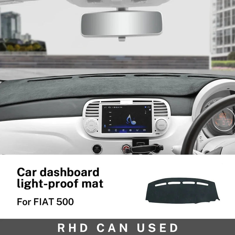 Flannel dash mat for Fiat 500, view 3 - MRSLM