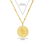 Gold floral pendant necklace for women, view 2 - MRSLM