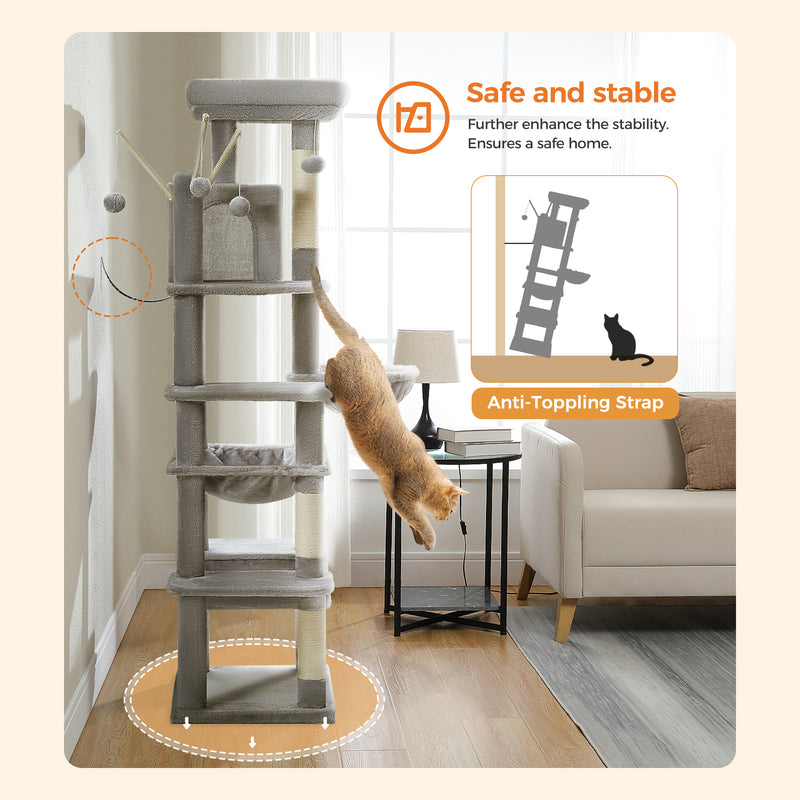7-level cat tree tower, view 5 - MRSLM