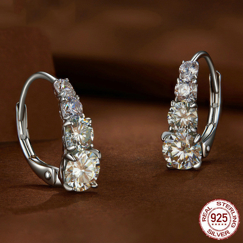 moissanite sterling silver hoop earrings - MRSLM