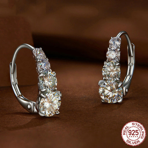 moissanite sterling silver hoop earrings - MRSLM