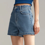 summer a-line denim shorts, view 2 - MRSLM