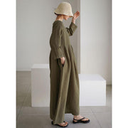 cotton linen maxi dress, view 3 - MRSLM