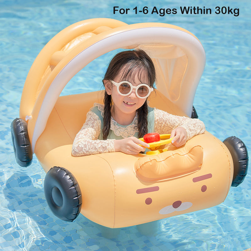 Inflatable car swimming seat ring for kids, view 2 - MRSLM