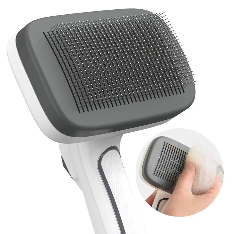 self-cleaning pet grooming brush, view 7 - MRSLM