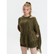knitted hollow out pullover, view 6 - MRSLM