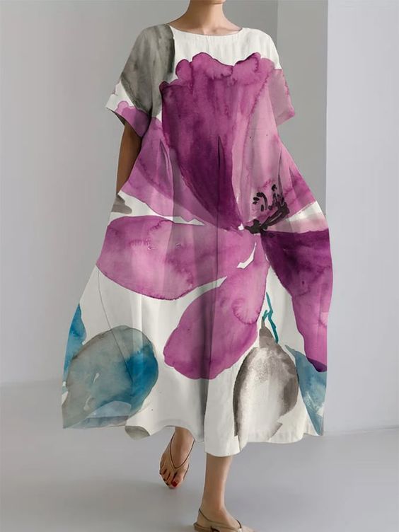 women's loose printed dress, view 6 - MRSLM