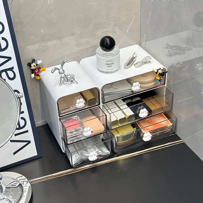 clear acrylic desk organizer with drawers, view 7 - MRSLM