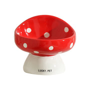 mushroom-shaped ceramic pet bowl, view 8 - MRSLM